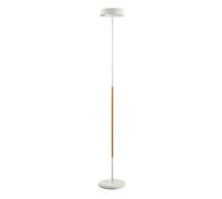 Luminosa Lighting Luminosa Noa Floor Lamp 2 Light 21W Down 9W Up Led 3000K, 3000Lm, Touch Dimmer, Matt White/beech