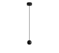 Luminosa Lighting Luminosa Nocci Slim Pendant Ceiling Light Black Aluminium Black Fabric Wire Led 4.5W 220Lm 3000K