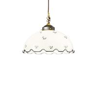 Luminosa Lighting Luminosa Nonna Cottage Style Glass Dome Pendant Light Matt Antique Brass, 1X E27