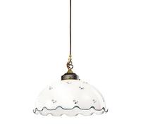 Luminosa Lighting Luminosa Nonna Cottage Style Glass Dome Pendant Light Matt Antique Brass, 1X E27