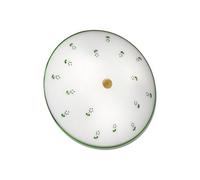 Luminosa Lighting Luminosa Nonna Cottage Style Glass Patterned Flush Ceiling Lamp Antique Brass, 3X E27