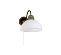 Luminosa Lighting Luminosa Nonna Cottage Style Glass Wall Light Matt Antique Brass, 1X E27