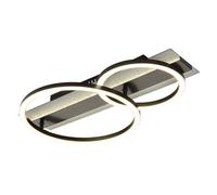 Luminosa Lighting Luminosa Norberto Twin Ring Semi Flush Ceiling Light Matt Black Led 4000K