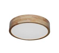 Luminosa Lighting Luminosa Norton Decorative Flush Ceiling Light White, Wooden 3000/4000/6500K Remote Control, Dimmable.