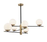 Luminosa Lighting Luminosa Nostalgia Globe Ceiling Pendant Lamp Matt Gold , 6 Light, E14