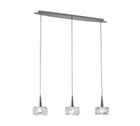 Luminosa Lighting Luminosa O2 Ceiling Pendant 3 Light G9 Line Small, Polished Chrome