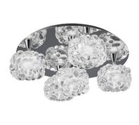 Luminosa Lighting Luminosa O2 Flush Cluster Ceiling 5 Light G9, Polished Chrome