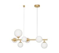 Luminosa Lighting Luminosa Odillia Globe Pendant Ceiling Light Opal, Matt Gold Led G9 7X5W