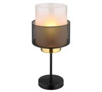 Luminosa Lighting Luminosa Olga Cylindrical Table Lamp Matt Black Satined Glass Shade 1X E27