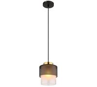 Luminosa Lighting Luminosa Olga Slim Pendant Ceiling Light Matt Black Satined Glass Shade 1X E27