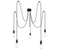 Luminosa Lighting Luminosa Oliver Cluster Pendant Ceiling Light Black 5X E27