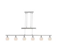 Luminosa Lighting Luminosa Olli Bar Pendant Ceiling Light Nickel Matt Satined Glass Shade 6X E14 3000K