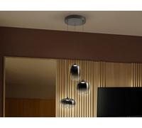 Luminosa Lighting Luminosa Onice Cluster Pendant Ceiling 3 Light Black, Smoke Led 3000K - Uk Stock