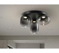 Luminosa Lighting Luminosa Onice Shade Cluster Ceiling 3 Light Black, Smoke Led 3000K - Uk Stock