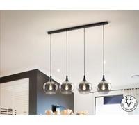 Luminosa Lighting Luminosa Opaz Bar Pendant Ceiling Light Black, Smoke 4Xe27 - Uk Stock
