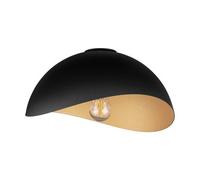 Luminosa Lighting Luminosa Opsi 30Cm Bowl Semi Flush Ceiling Light Sandy Black, Gold E27 1X12W
