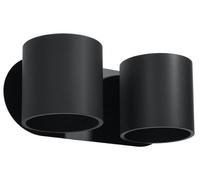Luminosa Lighting Luminosa Orbis Twin Round Up & Down Wall Lamp Black G9