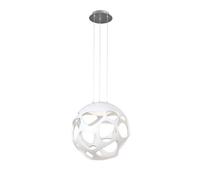 Luminosa Lighting Luminosa Organica Ceiling Pendant 3 Light E27, Gloss White, Polished Chrome