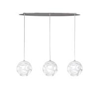 Luminosa Lighting Luminosa Organica Ceiling Pendant 3 Light E27 Line, Gloss White, Polished Chrome