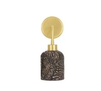 Luminosa Lighting Luminosa Osier Wall Light Black Clay, Satin Brass