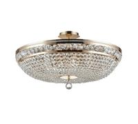 Netlighting Ottilia Semi Flush Ceiling Lamp Gold & Crystal, 12 Light, E14