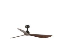 Luminosa Lighting Luminosa Out Walnut Large 3 Blade Ceiling Fan Dark Brown Ip44