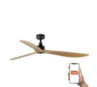 Luminosa Lighting Luminosa Outwood Large 3 Blade Ceiling Fan Dark Brown, Oak Wood Tuya Smart System