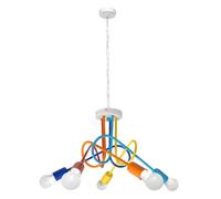 Luminosa Lighting Luminosa Oxford Multi Arm Pendant Ceiling Light White, Multi-Coloured 60Cm