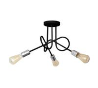 Oxford Multi Arm Semi Flush Ceiling Light Black Chrome 50cm Netlighting Black One Size