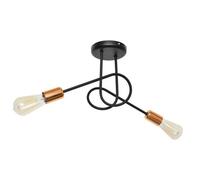 Luminosa Lighting Luminosa Oxford Multi Arm Semi Flush Ceiling Light Black, Copper 38Cm