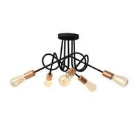 Luminosa Lighting Luminosa Oxford Multi Arm Semi Flush Ceiling Light Black, Copper 50Cm