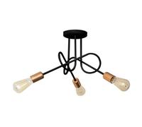 Oxford Multi Arm Semi Flush Ceiling Light Black Copper 50cm Netlighting Black One Size