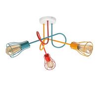 Luminosa Lighting Luminosa Oxford Multi Arm Semi Flush Ceiling Light White, Orange, Red, Turquoise 64Cm