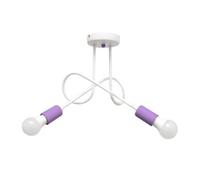 Luminosa Lighting Luminosa Oxford Multi Arm Semi Flush Ceiling Light White, Purple 38Cm