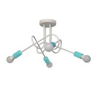 Luminosa Lighting Luminosa Oxford Multi Arm Semi Flush Ceiling Light White, Turqouise 44Cm