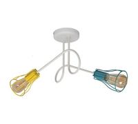 Luminosa Lighting Luminosa Oxford Multi Arm Semi Flush Ceiling Light White, Yellow, Turquoise 42Cm