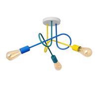 Luminosa Lighting Luminosa Oxford Multi Arm Semi Flush Ceiling Light White, Yellow, Turquoise, Blue 50Cm