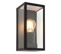 Luminosa Lighting Luminosa Oxford Outdoor Wall Matt Black Paint & Clear Glass 1 Light Dimmable Ip44 - E27