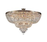Luminosa Lighting Luminosa Palace Semi Flush Ceiling Gold Antique & Crystal, 14 Light, E27