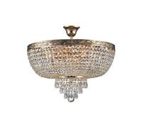 Luminosa Lighting Luminosa Palace Semi Flush Ceiling Gold Antique & Crystal, 6 Light, E27