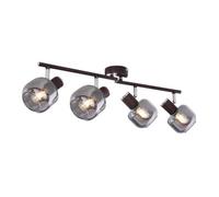 Luminosa Lighting Luminosa Pallo Ceiling Spotlight Bar Bronze Colored Smoke Glass Shade 4X E14