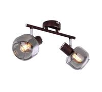 Luminosa Lighting Luminosa Pallo Twin Ceiling Spotlight Bronze Colored Smoke Glass Shade 2X E14