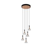 Luminosa Lighting Luminosa Paluz Cluster Pendant Ceiling Light Rose Gold, Matt Black Triac Dimmable Led 30W 1558Lm 3000K