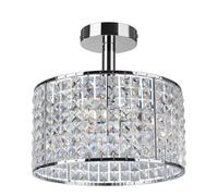 Luminosa Lighting Luminosa Pearl 4 Light Semi Flush Bathroom Ceiling Ceiling Pendant Light Chrome, Crystal Ip44, G9