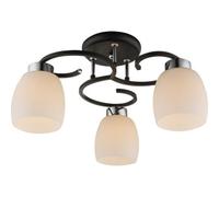 Luminosa Lighting Luminosa Pessoa Iv Multi Arm Semi Flush Ceiling Lamp Black Opal Glass Shade 3X E27