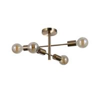 Luminosa Lighting Luminosa Piansi Multi Arm Semi Flush Ceiling Lamp Honey Brass 4Xe27