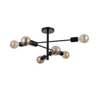 Luminosa Lighting Luminosa Piansi Multi Arm Semi Flush Ceiling Lamp Matt Black 6Xe27