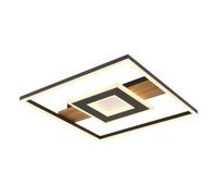 Luminosa Lighting Luminosa Pikara 38X38Cm Integrated Led Semi Flush Ceiling Light Wood Look 2X Led 3000K