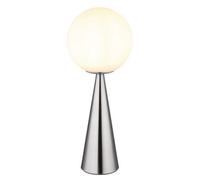 Luminosa Lighting Luminosa Pinpal Globe Table Lamp Nickel Matt Ball Opal Glass Shade 1X E27