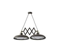 Luminosa Lighting Luminosa Plec Led 2 Light Double Adjustable Outdoor Ceiling Pendant Bar Light Old Brown Ip44
